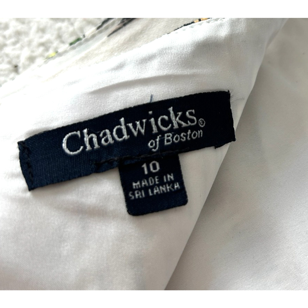 Chadwicks of Boston Women's Shift Dress Sz 10 Ivory Lined Scenic Italy Art Print - Picture 7 of 10